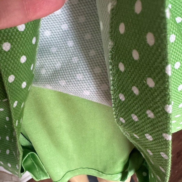 Tahari Green Polka Dot cotton Dress. Ptp 20” lenght 39” - Picture 13 of 13